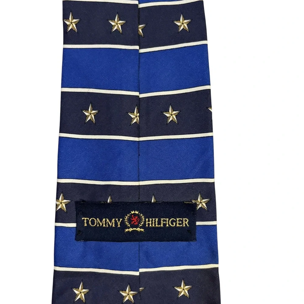 Tommy Hilfiger Tie Italian Silk‎ Nautical American Flag Anchor Navy Stripes